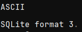 ASCII magic number "SQLite format 3"