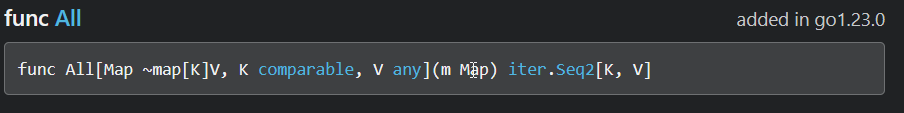 "Map" in code example cannot be clicked, but other types can